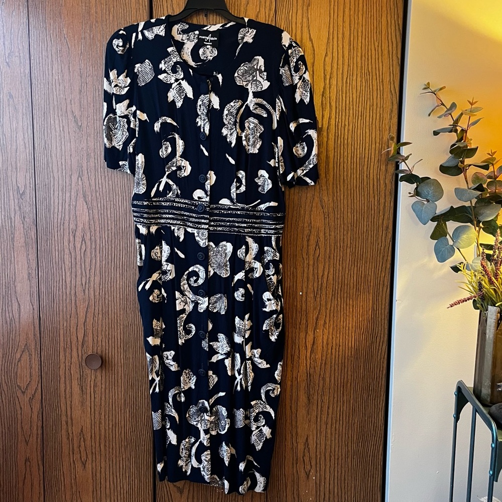 Forties-style blue dress